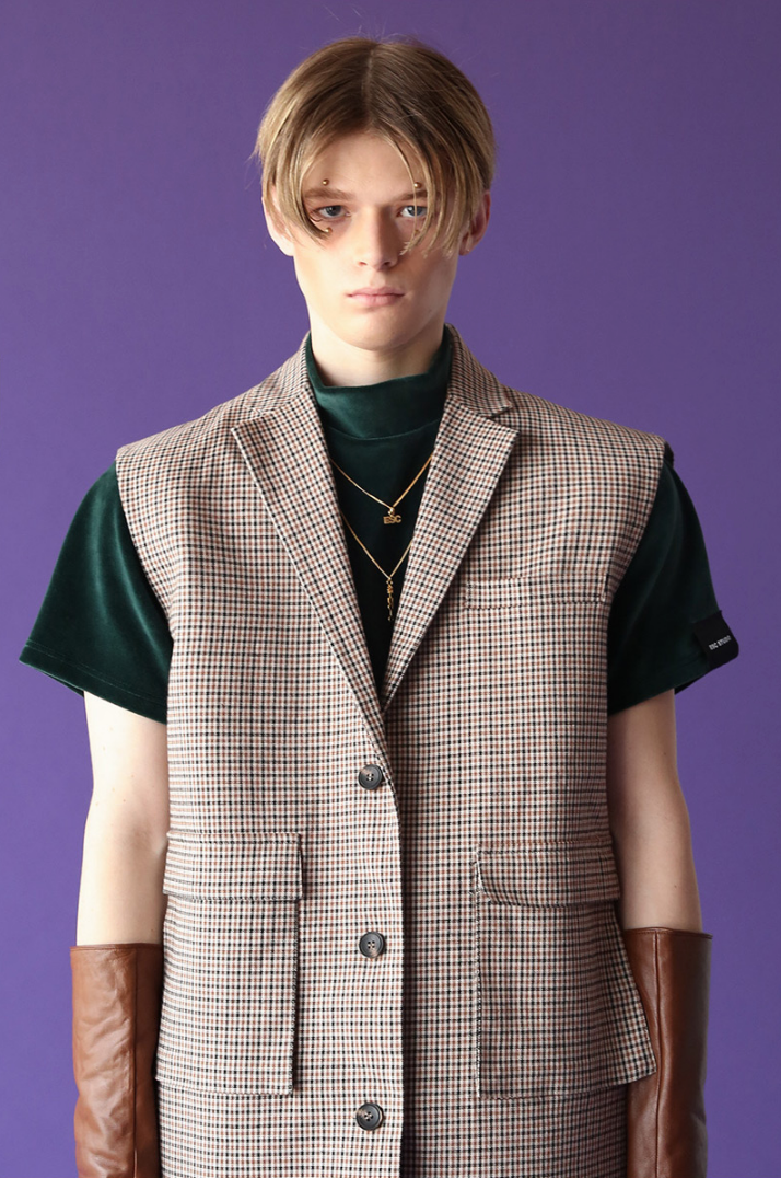 イーエスシースタジオ(ESC STUDIO) Pocket vest (check)