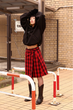 イーエスシースタジオ(ESC STUDIO) Reversible check rap skirt(両面)