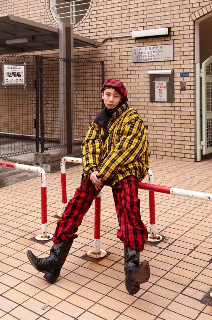 イーエスシースタジオ(ESC STUDIO) Check jogger pants (red)