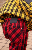 イーエスシースタジオ(ESC STUDIO) Check jogger pants (red)
