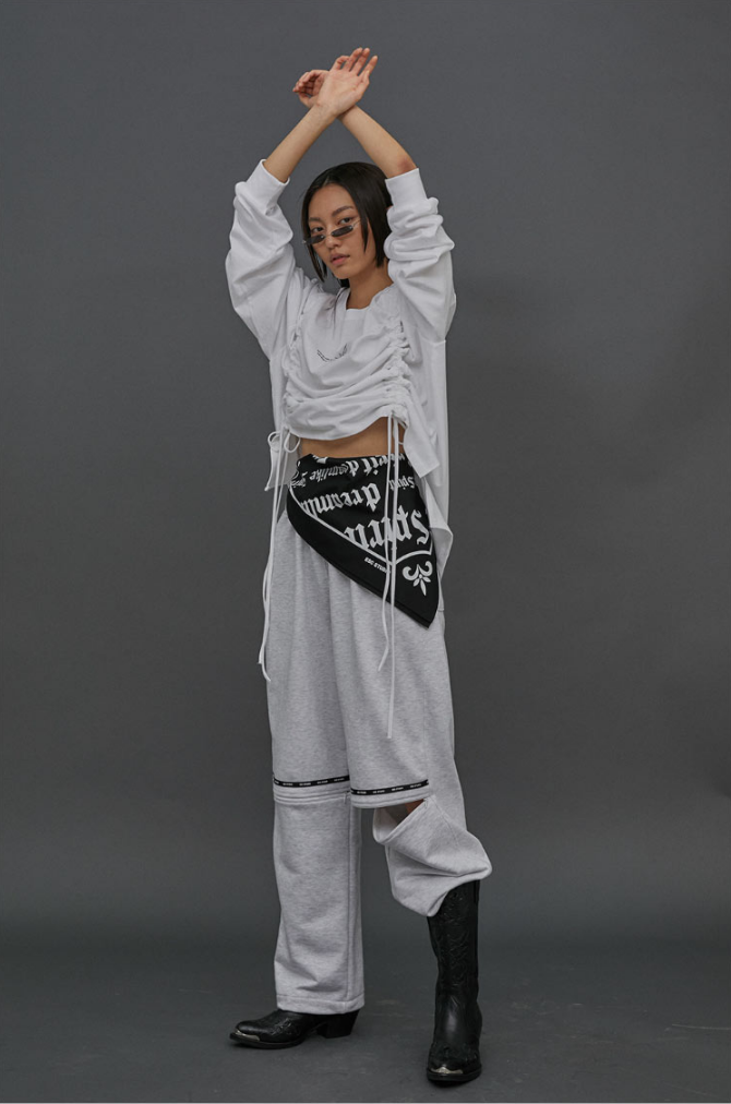 イーエスシースタジオ(ESC STUDIO) Open training pants (Gray)