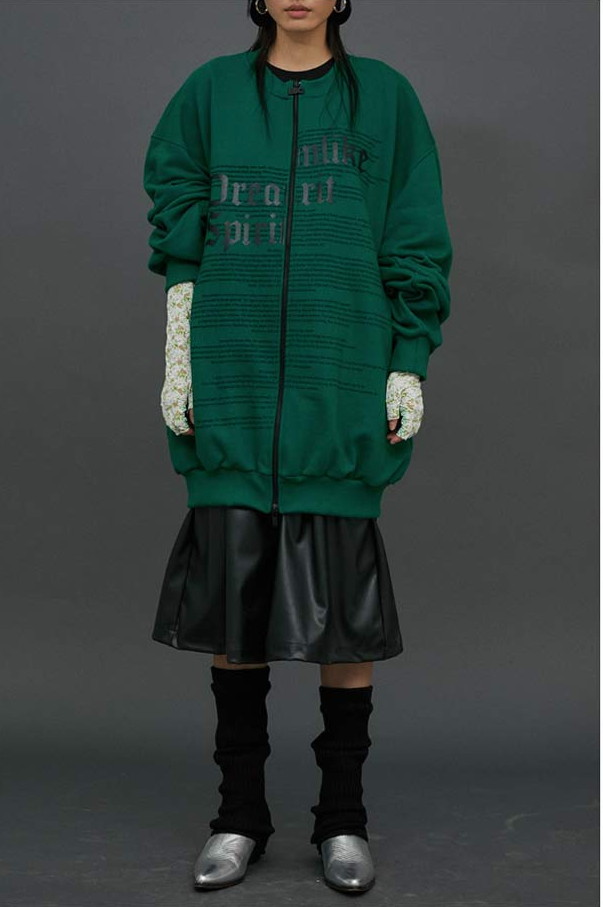 イーエスシースタジオ(ESC STUDIO) Long zipper hood MTM (Green)