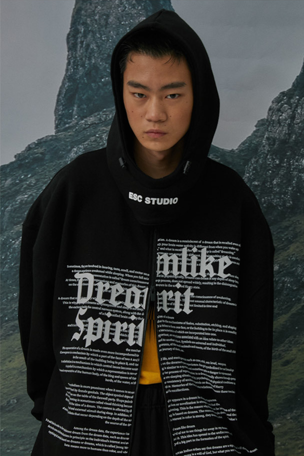 イーエスシースタジオ(ESC STUDIO) Long zipper hood MTM (Black)