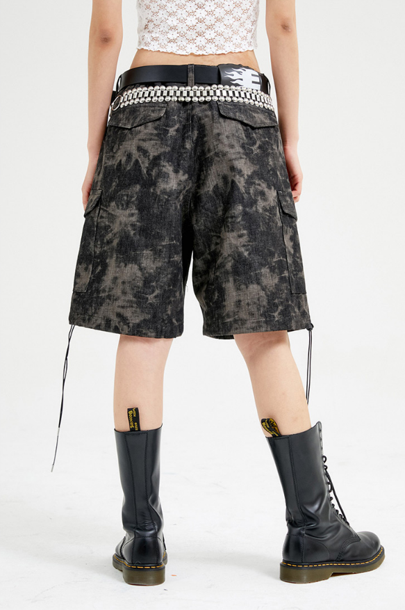 イーエスシースタジオ(ESC STUDIO) Tie-dye denim shorts