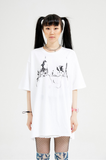 イーエスシースタジオ(ESC STUDIO) Flame oversize T-shirt (white)