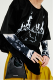 イーエスシースタジオ(ESC STUDIO) Flame oversize T-shirt (black)