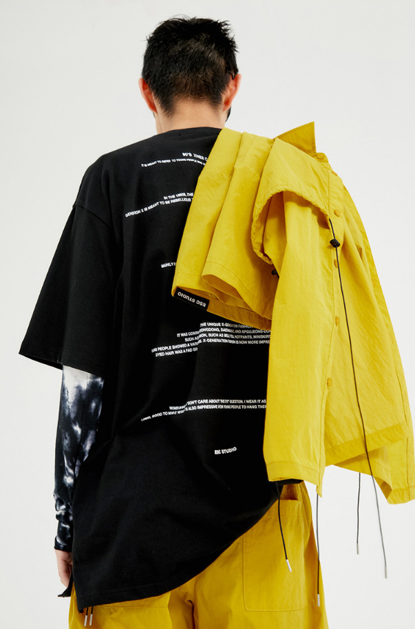 イーエスシースタジオ(ESC STUDIO) Flame oversize T-shirt (black)