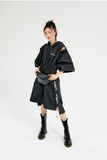 イーエスシースタジオ(ESC STUDIO) String long hood anorak (black)