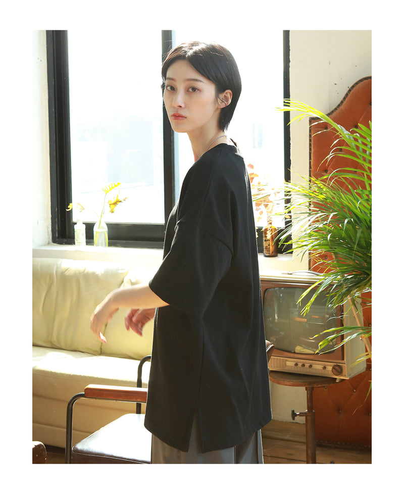 JEMUT (ジェモッ) EDDY OVERFIT SHORT TEE BLACK KJST2189