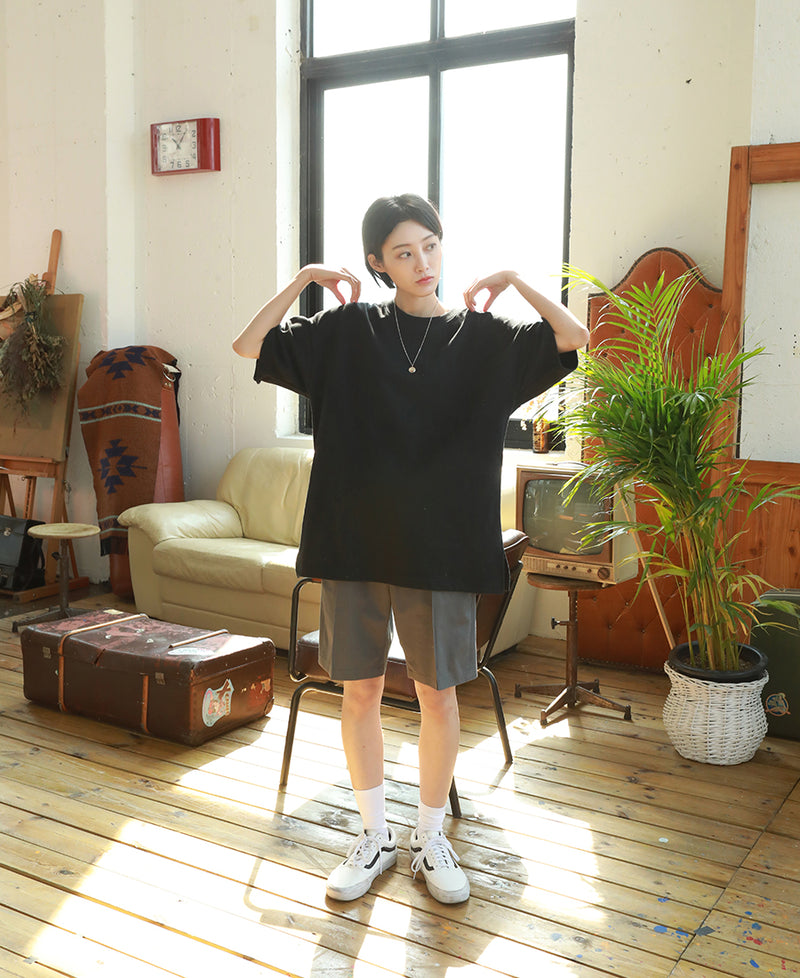 JEMUT (ジェモッ) EDDY OVERFIT SHORT TEE BLACK KJST2189