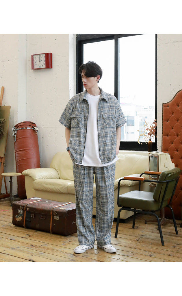 JEMUT (ジェモッ) MONACOTOUR CHECK SHIRTS NAVY HSSS2212
