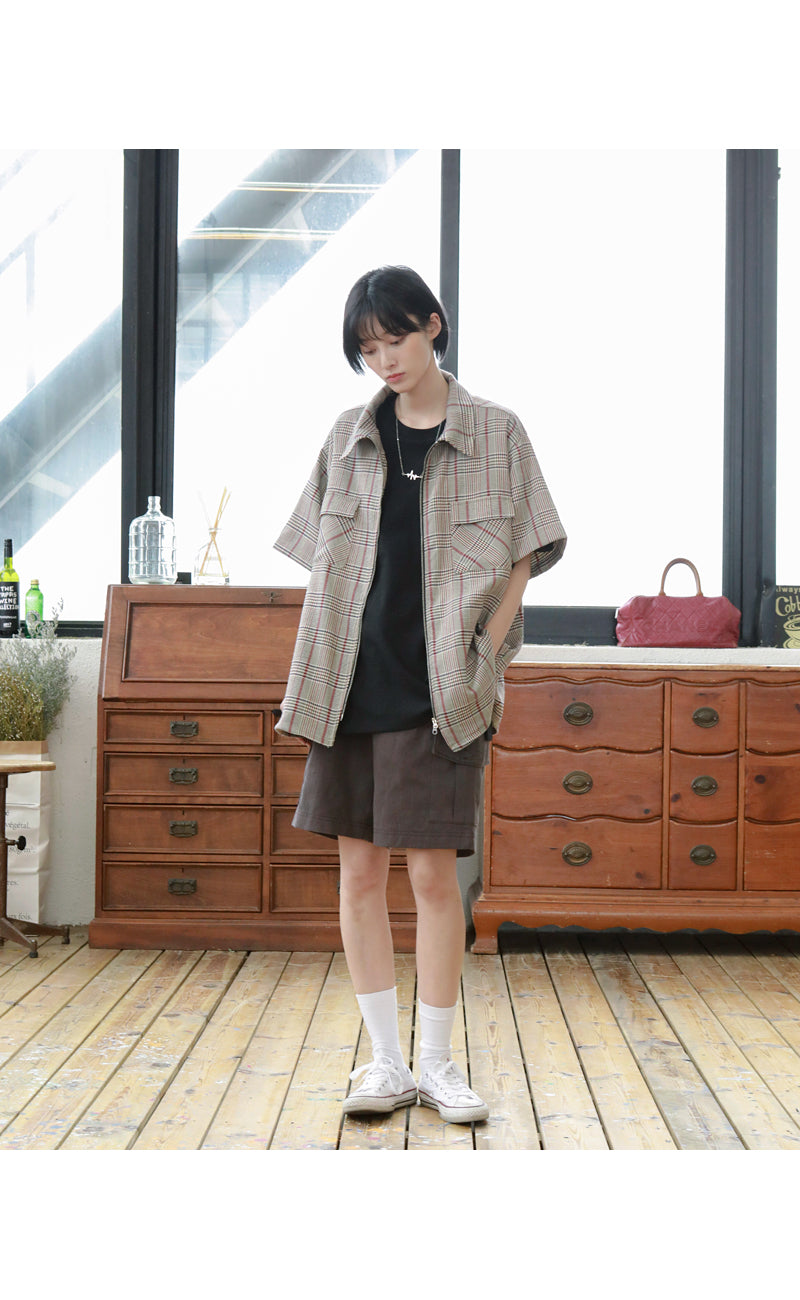 JEMUT (ジェモッ) MONACOTOUR CHECK SHIRTS BURGUNDY HSSS2212