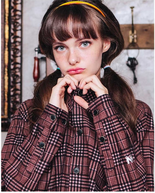 ダブルユーブイプロジェクト(WV PROJECT) DADDYLAY CHECK SHIRT BROWN JJLS7211