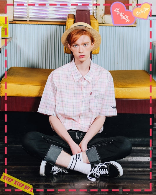 ダブルユーブイプロジェクト(WV PROJECT) CLEVER SLEEVE SHIRT PINK JJSS7159