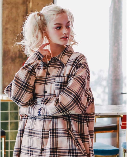 ダブルユーブイプロジェクト(WV PROJECT) BONA CHECK SHIRT BEIGE KHLS7152