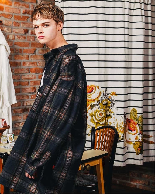 ダブルユーブイプロジェクト(WV PROJECT) DIA BALLOON BOX SHIRT NAVY JJLS7129