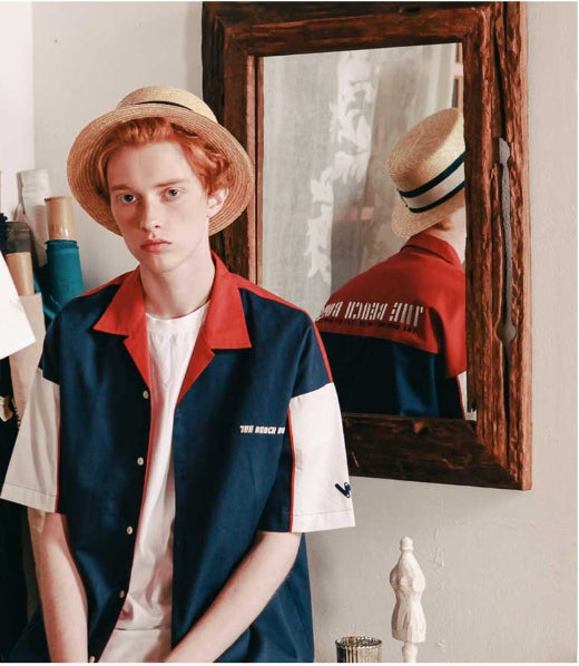 ダブルユーブイプロジェクト(WV PROJECT) HAPPLE BOWLING SHIRT NAVY MJSS7077