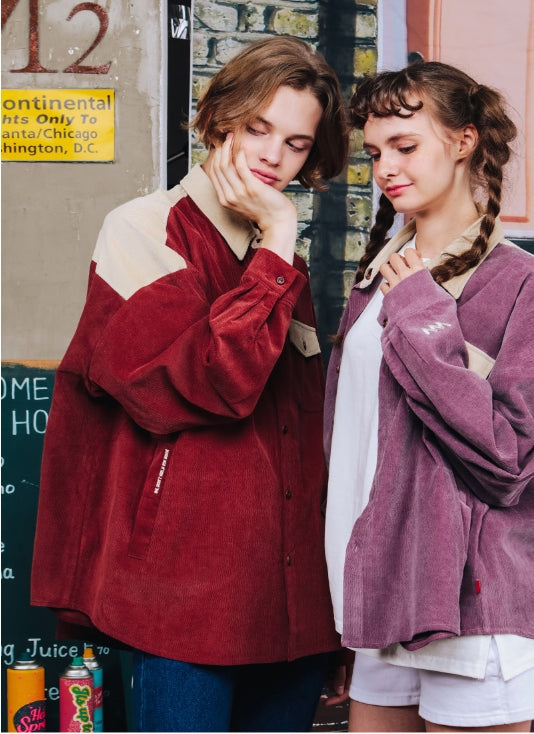 ダブルユーブイプロジェクト(WV PROJECT) LOKO CORDUROY SHIRT PURPLE MJLS7195