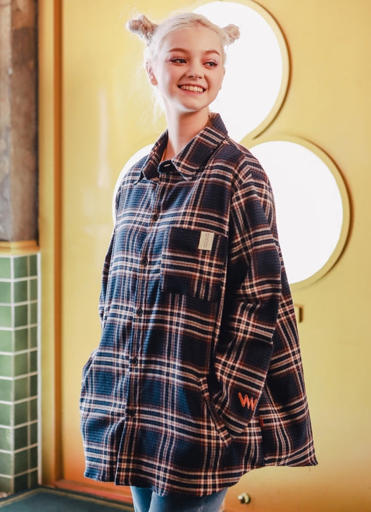 ダブルユーブイプロジェクト(WV PROJECT) BONA CHECK SHIRT NAVY KHLS7152