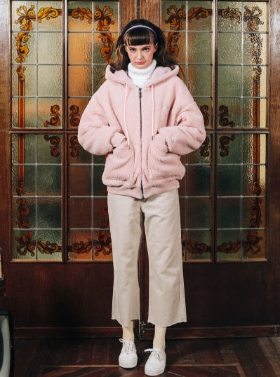 ダブルユーブイプロジェクト(WV PROJECT) TEENI WOOL HOOD ZIPUP PINK MJHD7194