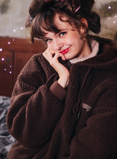 ダブルユーブイプロジェクト(WV PROJECT) TEENI WOOL HOOD ZIPUP CHOCOLATE MJHD7194