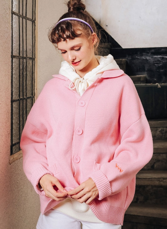 ダブルユーブイプロジェクト(WV PROJECT) THEBELL KNIT CARDIGAN PINK SYOT7199