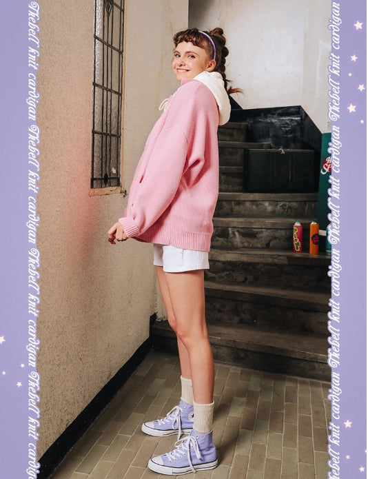 ダブルユーブイプロジェクト(WV PROJECT) THEBELL KNIT CARDIGAN PINK SYOT7199