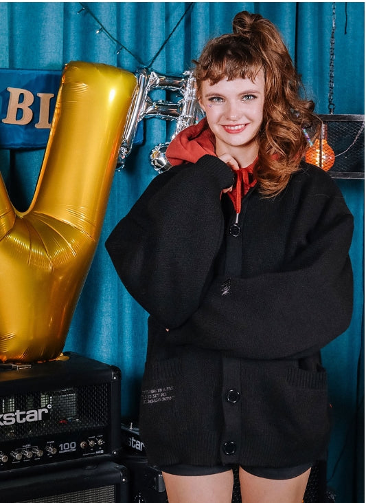 ダブルユーブイプロジェクト(WV PROJECT) THEBELL KNIT CARDIGAN BLACK SYOT7199