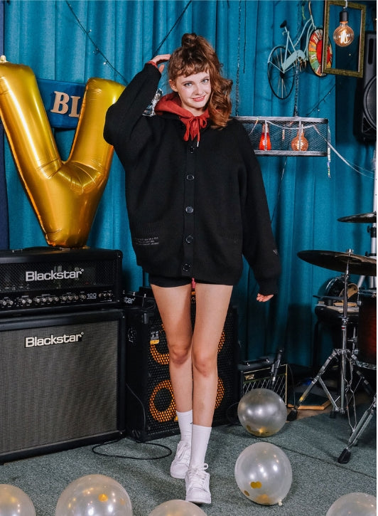 ダブルユーブイプロジェクト(WV PROJECT) THEBELL KNIT CARDIGAN BLACK SYOT7199