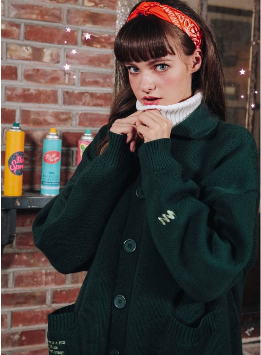 ダブルユーブイプロジェクト(WV PROJECT) THEBELL KNIT CARDIGAN GREEN SYOT7199