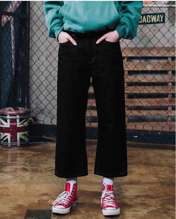 ダブルユーブイプロジェクト(WV PROJECT) COLINE WIDE DENIM PANTS BLACK MJLP7189