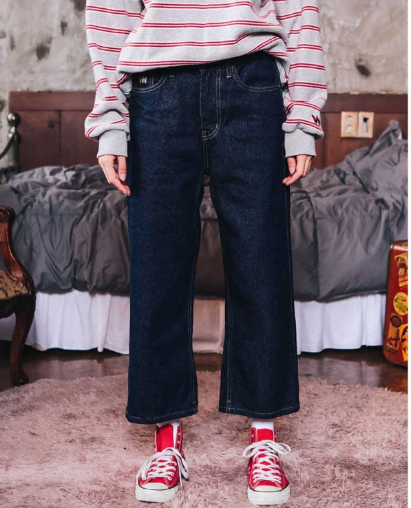 ダブルユーブイプロジェクト(WV PROJECT) COLINE WIDE DENIM PANTS BLUE MJLP7189