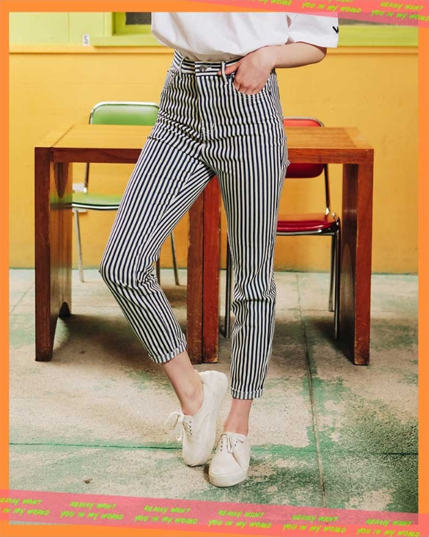 ダブルユーブイプロジェクト(WV PROJECT) MOBLE ETRO DENIM PANTS THIN STRIPE JYLP7181