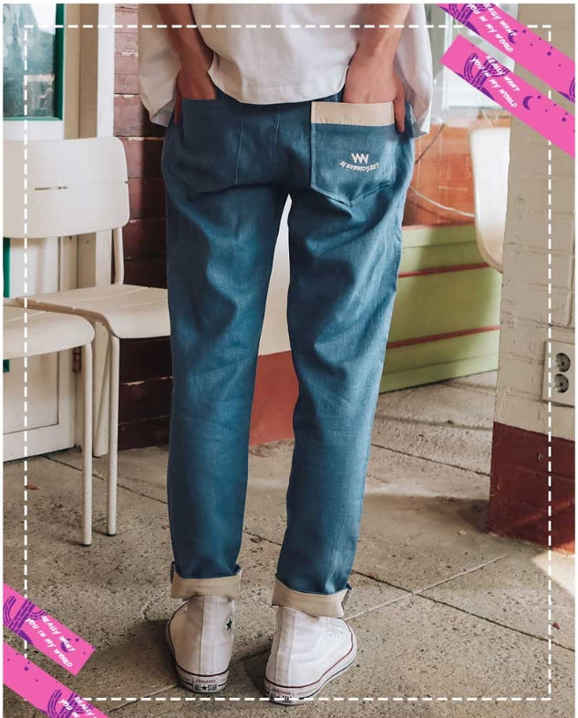 ダブルユーブイプロジェクト(WV PROJECT) SUN LINEN PANTS BLUE MJLP7167