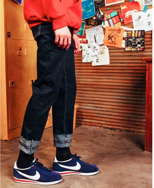 ダブルユーブイプロジェクト(WV PROJECT) LOGOTAPE JEANS DARK BLUE JJLP7103