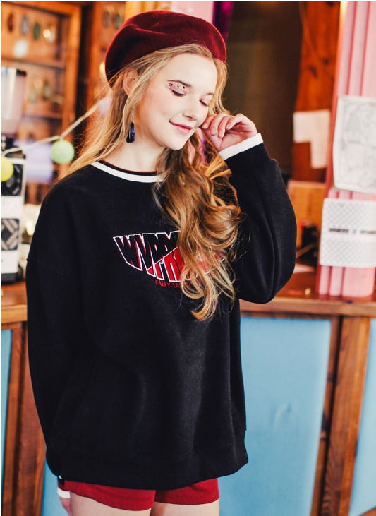 ダブルユーブイプロジェクト(WV PROJECT) CLELO DOUBLE NAPPING SWEATSHIRT BLACK MJMT7133