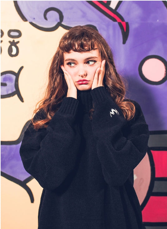 ダブルユーブイプロジェクト(WV PROJECT) CHEESE TURTLENECK BLACK KHKN7120