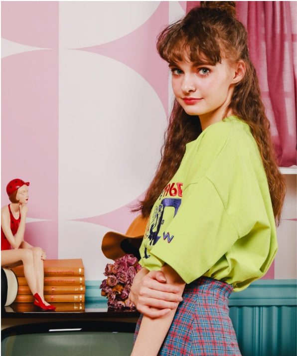 ダブルユーブイプロジェクト(WV PROJECT) TIME TRAVELER WIDE SHORT SLEEVES YRST7249 (LIME)