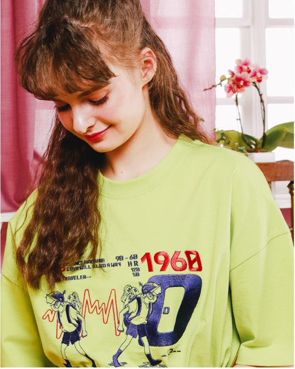ダブルユーブイプロジェクト(WV PROJECT) TIME TRAVELER WIDE SHORT SLEEVES YRST7249 (LIME)