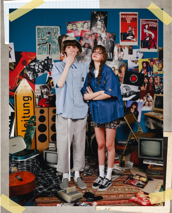 ダブルユーブイプロジェクト(WV PROJECT) PINBALL DENIM SHIRT BLUE SYSS7256