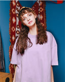 ダブルユーブイプロジェクト(WV PROJECT) Irish half-sleeved tea shirt Lavender KHST7281