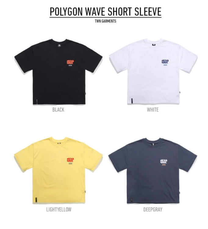 ティーダヴリューエヌ(TWN) POLYGON WAVESHORT SLEEVE 4COLORS STST3179 (BLACK,WHITE,DEEP GRAY,MUSTARD)