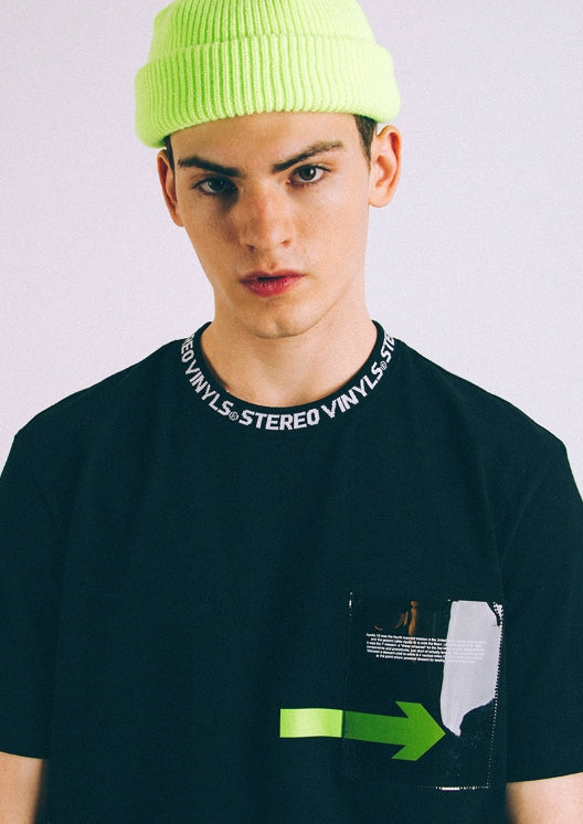 ステレオバイナルズ(Stereo Vinyls) [SS18 ISA] Transparent Pocket T-Shirts(Black)