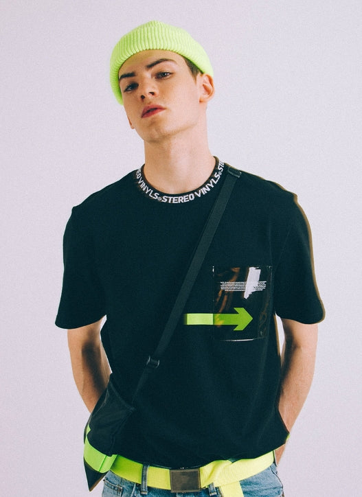 ステレオバイナルズ(Stereo Vinyls) [SS18 ISA] Transparent Pocket T-Shirts(Black)