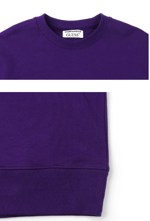 ステレオバイナルズ(Stereo Vinyls) [18FW STEREO X GUESS] Logo Sweatshirts(Purple)