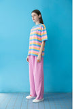 ステレオバイナルズ(Stereo Vinyls) [SS19 Pink Panther] PP Stripe S/S Knit(Blue)