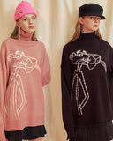 ステレオバイナルズ(Stereo Vinyls) [FW18 Pink Panther] Turtleneck Knit(Black)