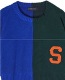 ステレオバイナルズ(Stereo Vinyls) [SS17 Colour] Boucle Letter Knit(Blue)