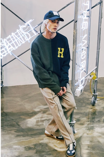 ステレオバイナルズ(Stereo Vinyls) [SS17 Colour] Boucle Letter Knit(Black)