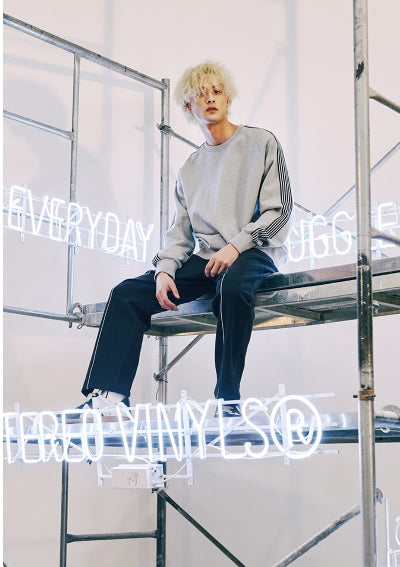 ステレオバイナルズ(Stereo Vinyls) [SS17 Colour] Raglan Tape Sweatshirt(Grey)